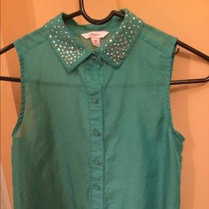 Candie’s Blue/Green Extra Small Sleeveless Top